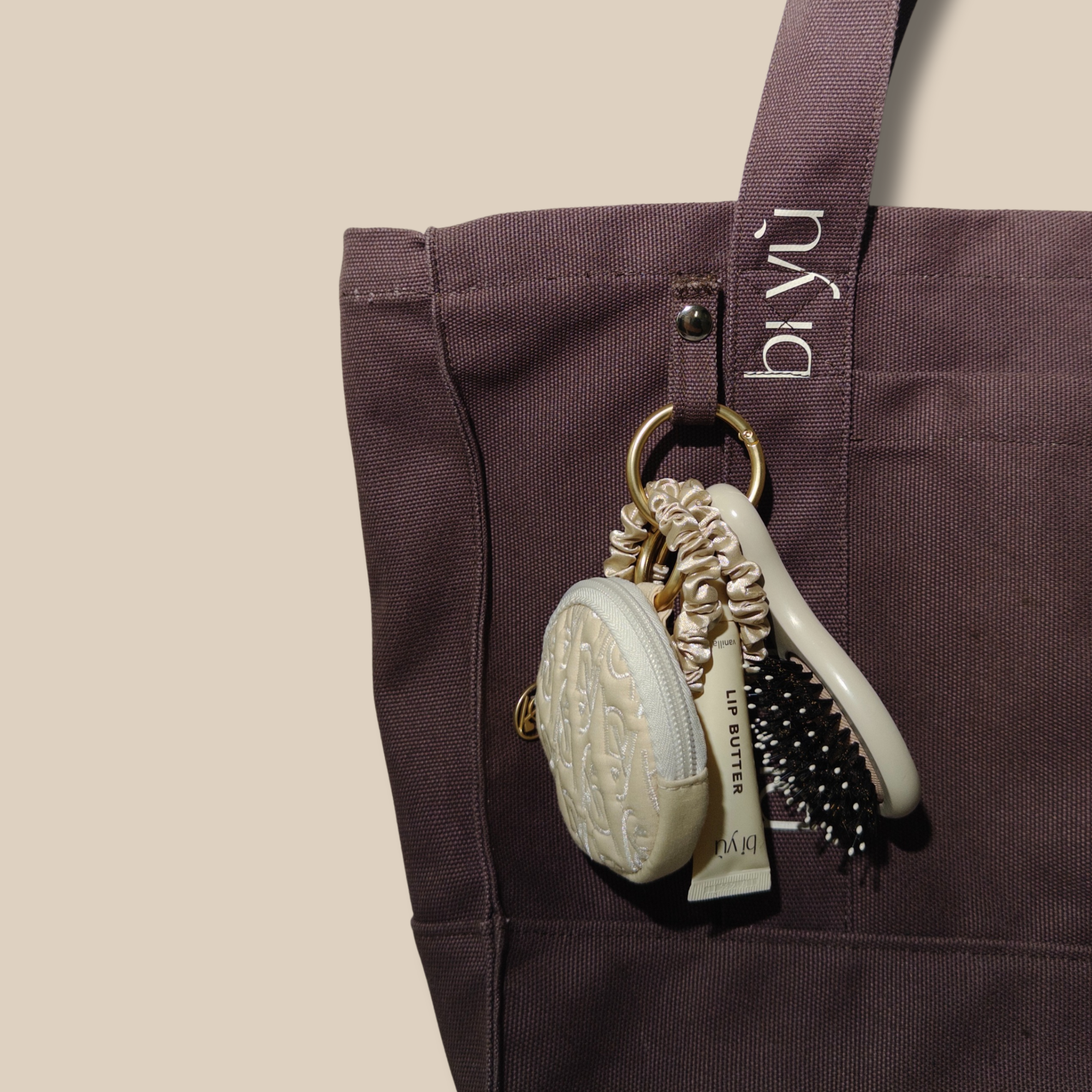 bi yù tote bag - aubergine