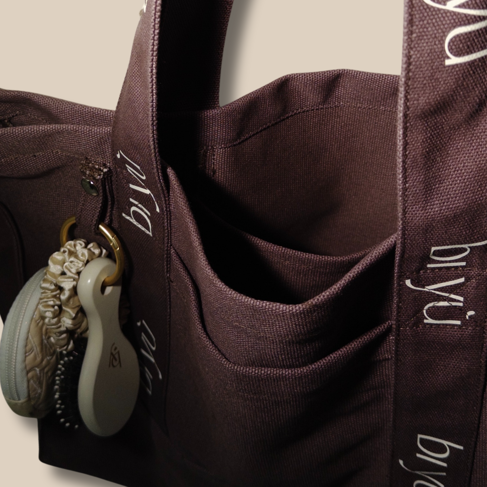 bi yù tote bag - aubergine